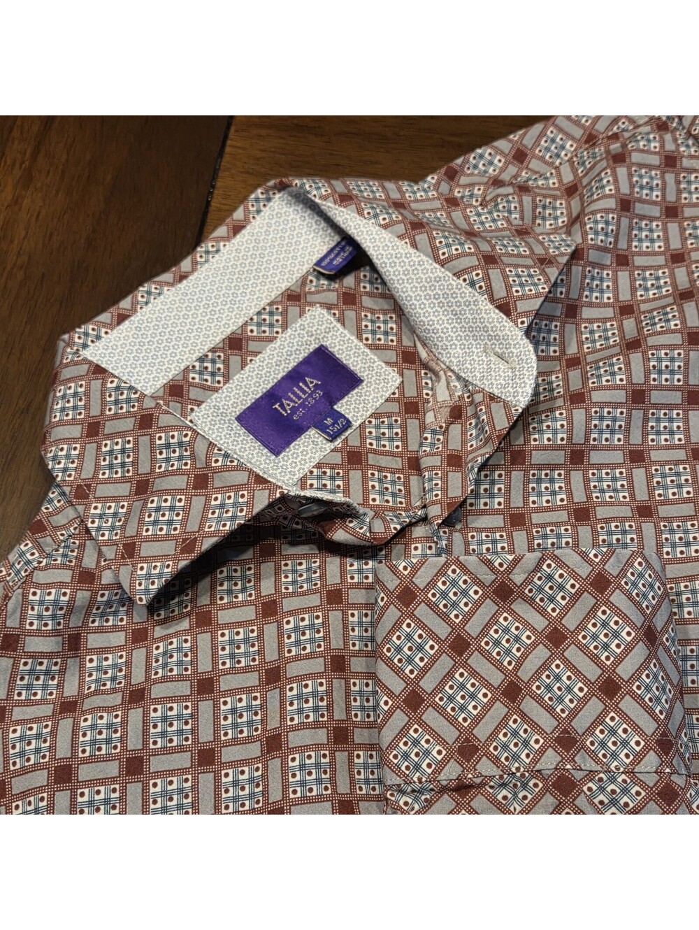 Tallia Men's Long Sleeve Button-Down Dress Shirt - Size Medium Slim Fit